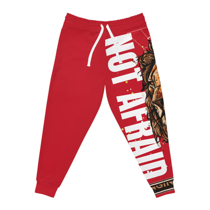 Athletic Joggers (AOP) Not Afraid Lion Red