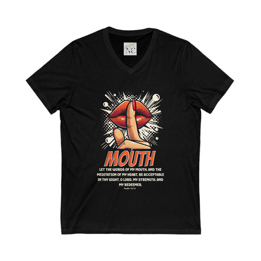 Jersey Short Sleeve V-Neck Tee Watch Your Mouth