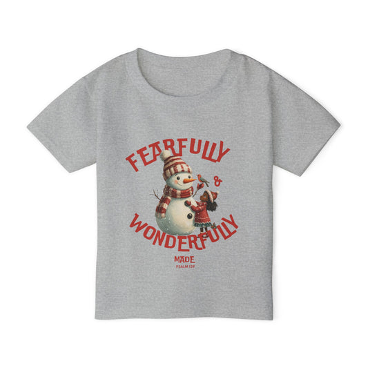 Toddler T-shirt - Snowman Fearfully and Wonderfully Made Design