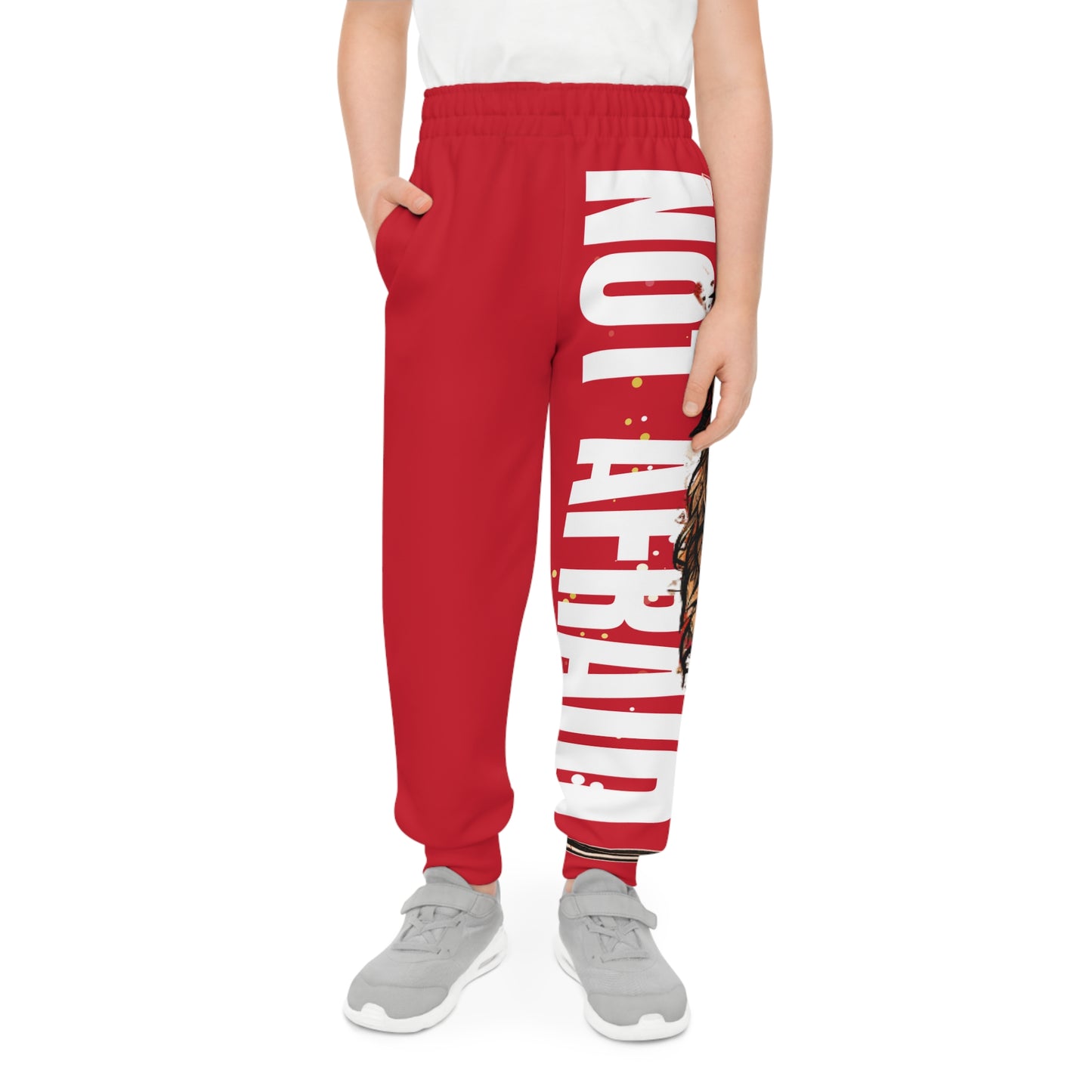 Youth Joggers (AOP) Not Afraid Red