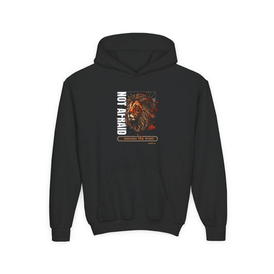 Youth Heavy Blend Hooded Sweatshirt Not Afraid Lion
