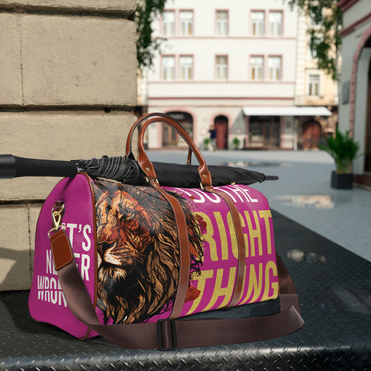 Travel Bag - “Do the Right Thing” Pink Lion Design